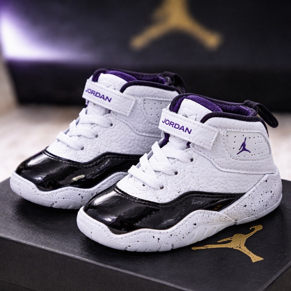 Jordan B’Loyal Toddler Sneakers White Black Purple Size 4C